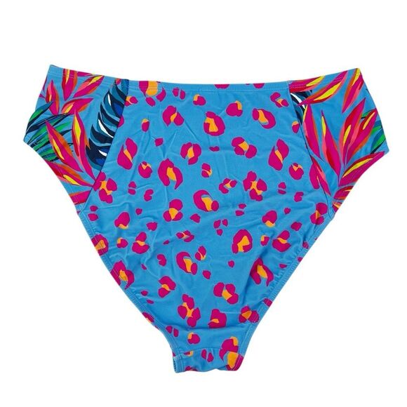 Tabitha Brown x Target Bright Blue Leopard Bikini Bottoms High Waisted Size XL - Picture 3 of 5